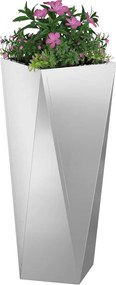 vidaXL Γλάστρα Ασημί 30 x 30 x 75 εκ Επικαλυμμένος Χάλυβας