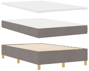 vidaXL Κρεβάτι με ελατήρια με στρώμα & πάγκο ταυπ 120x190 εκ. Υφασμάτινο
