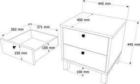 Κομοδίνο ArteLibre BIFROST Λευκό/Φυσικό Μοριοσανίδα 44.5x40x44.5cm