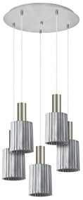 Φωτιστικό Οροφής Adept Tube 77-8397 40x40x300cm 5xE27 60W Nickel-Smoke Homelighting