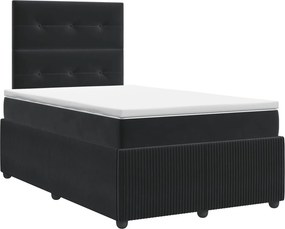 vidaXL Κρεβάτι box spring με στρώμα Μαύρο 120 x 190 cm Βελούδο