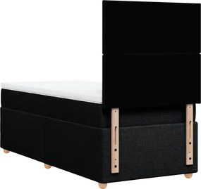 vidaXL Κρεβάτι Boxspring με Στρώμα Μαύρο 80 x 200 εκ. Υφασμάτινο
