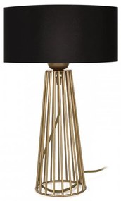 Επιτραπέζιο Φωτιστικό Filip 216726 E27 25x25x45cm Gold-Black Megapap Μέταλλο,Ύφασμα