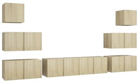 vidaXL Έπιπλα Τηλεόρασης Σετ 8 Τεμαχίων Sonoma Δρυς από Μοριοσανίδα