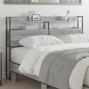 vidaXL Κεφαλάρι Αποθήκης με ράφι Γκρι sonoma 150 cm Επεξεργασμένο ξύλο