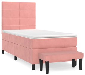 ΚΡΕΒΑΤΙ BOXSPRING ΜΕ ΣΤΡΩΜΑ ΡΟΖ 90X190 ΕΚ. ΒΕΛΟΥΔΙΝΟ 3137820