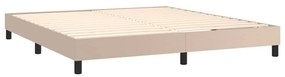 Κρεβάτι Boxspring με Στρώμα Καπουτσίνο 180x200 εκ. Συνθ. Δέρμα - Καφέ