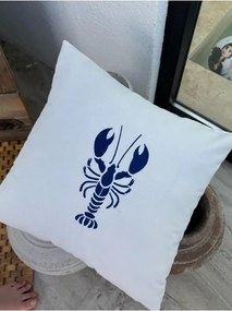 Stewehome Μαξιλαροθήκη με κέντημα αστακού Λευκό 45x45 cm