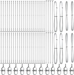 vidaXL Στύλος Περιφράξεων 52 pcs Γκρι 3,2 x 3,2 x 130 εκ