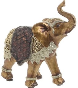 Διακοσμητικό Επιτραπέζιο 3-70-547-0691 Ελέφαντας Gold-Red 12Χ5Χ13 Inart Πολυρεσίνη