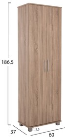 ΠΑΠΟΥΤΣΟΘΗΚΗ-ΝΤΟΥΛΑΠΑ CLUSE HM2403.20 ΜΕΛΑΜΙΝΗ SONAMA OAK ΧΡΩΜΑ 60Χ37Χ186,5Υεκ. - HM2403.20