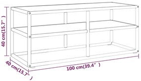 ΈΠΙΠΛΟ ΤΗΛΕΟΡΑΣΗΣ ΜΑΥΡΟ 100X40X40 ΕΚ. ΛΕΥΚΟ ΓΥΑΛΙ ΌΨΗ ΜΑΡΜΑΡΟΥ 322857