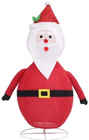 vidaXL Άγιος Βασίλης Χριστουγ. Φιγούρα LED 120 εκ. Πολυτελές Ύφασμα