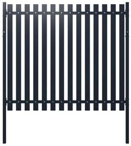 vidaXL Πάνελ Περίφραξης Ανθρακί 178x170 εκ. Ατσάλι με ηλεκτροστατική βαφή πούδρας