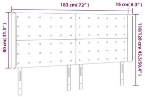 Κεφαλάρι Κρεβατιού LED Μπλε 183x16x118/128 εκ. Υφασμάτινο - Μπλε