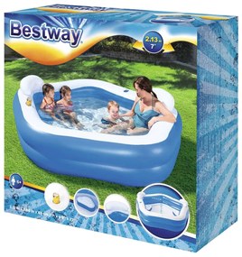 Bestway Πισίνα Family Fun Lounge  213 x 206 x 69 εκ. - Μπλε