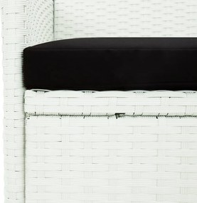 vidaXL Σετ Τραπεζαρίας Κήπου 5 Τεμαχίων Λευκό Συνθ. Ρατάν με Μαξιλάρια