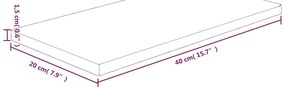 vidaXL Ράφι 40x20x1,5 εκ. από Ακατέργαστο Μασίφ Ξύλο Δρυός