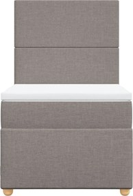 vidaXL Κρεβάτι Boxspring με Στρώμα Taupe 90x200 εκ. Υφασμάτινο
