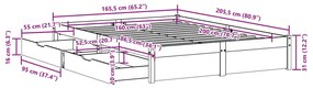 ΣΚΕΛΕΤΟΣ ΚΡΕΒΑΤΙΟΥ ΧΩΡΙΣ ΣΤΡΩΜΑ 160X200 ΕΚ ΜΑΣΙΦ ΞΥΛΟ ΠΕΥΚΟΥ 3301666