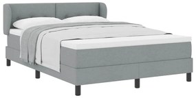 vidaXL Κρεβάτι box spring με στρώμα Ανοιχτό γκρι 140 x 190 cm ύφασμα