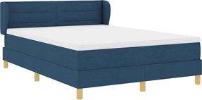 VidaXL Κρεβάτι με ελατήρια με στρώμα Μπλε 140 x 200 cm ύφασμα