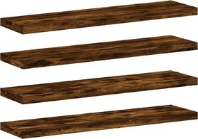 vidaXL Ράφια Τοίχου 4 τεμ. Καπνιστή Δρυς 40x10x1,5 εκ. Επεξεργ. Ξύλο