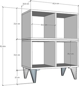 Stewehome Λευκή κονσόλα με ράφι και πόδια Λευκό 65x30x80 cm