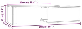 Τραπεζάκι Σαλονιού Sonoma Δρυς 150x50x35 εκ. από Επεξ. Ξύλο - Καφέ