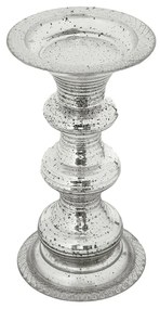 Artekko Pillar Ασημί Αντικέ Γυάλινο Κηροπήγιο (15.6x15.6x30)cm Artekko 77254