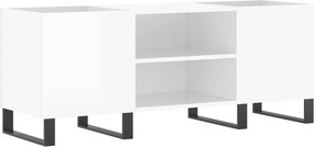 vidaXL Δισκοθήκη Γυαλιστερή Λευκή 121x38x48 εκ. από Επεξεργασμένο Ξύλο