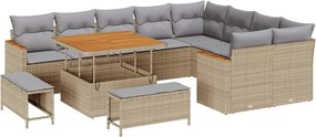 vidaXL Σετ Καναπέ Κήπου 12 pcs Μπεζ συνθετικό ρατάν