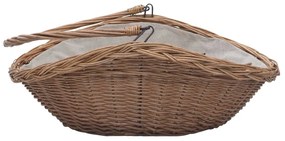 vidaXL 286987  Firewood Basket with Handle 57x46,5x52 cm Brown Willow