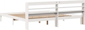 vidaXL Σκελετός Κρεβ. Χωρίς Στρώμα Λευκό 180x200 εκ Μασίφ Πεύκο
