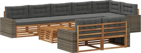vidaXL Σειρά Καναπέ Εξωτερικού με μαξιλάρι 9 pcs