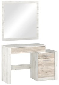 Τουαλέτα-καθρέπτης Neruda pakoworld λευκό antique-oak 114,5x39,5x76εκ