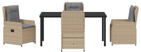 vidaXL Σέτ φαγητού για κήπο 5 pcs Μπέζ και Ανοιχτό Γκρι