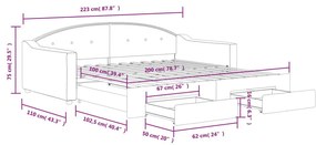 Καναπές Κρεβάτι Συρόμενος Κρεμ 100x200 εκ. Υφασμάτινος Συρτάρια - Κρεμ