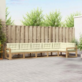vidaXL Σειρά Καναπέ Εξωτερικού 4 pcs Λευκό και Κρεμ Πολυεστέρας