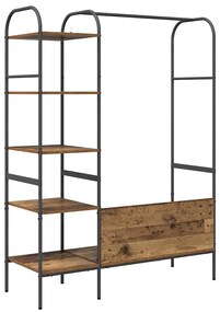 vidaXL Ράφι Ρούχων με ράφι Καφέ 120 x 44 x 160 εκ Επεξεργασμένο ξύλο