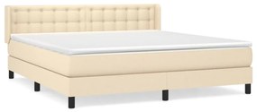 ΚΡΕΒΑΤΙ BOXSPRING ΜΕ ΣΤΡΩΜΑ ΚΡΕΜ 180X200 ΕΚ. ΥΦΑΣΜΑΤΙΝΟ 3130054