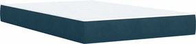 vidaXL Κρεβάτι Boxspring με Στρώμα Μπλε 120x190 εκ. Βελούδινο