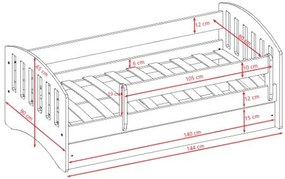 Παιδικό κρεβάτι Classic -Roz-140 x 80