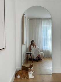 Διακοσμητικός μεγάλος κάθετος καθρέφτης τοίχου με οβάλ σχήμα Λευκό 180x80 cm