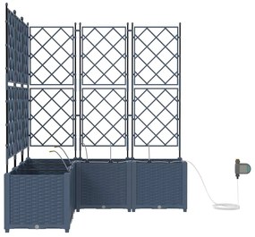 vidaXL Ζαρντινιέρες κήπου Γκρι 120 x 120 x 142 cm Ατσάλι