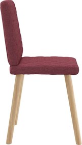 vidaXL Καρέκλες Τραπεζαρίας 4 τεμ. Μπορντό Υφασμάτινες