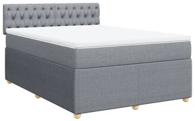 ΚΡΕΒΑΤΙ BOXSPRING ΜΕ ΣΤΡΩΜΑ ΑΝΟΙΧΤΟ ΓΚΡΙ 140X190 ΕΚ. ΥΦΑΣΜΑΤΙΝΟ 3287458