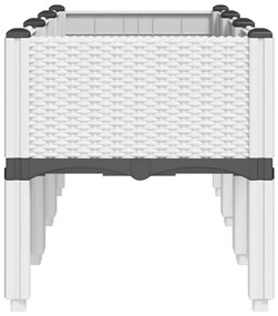 vidaXL Ζαρντινιέρα Κήπου με Πόδια Λευκή 120x40x42 εκ. Πολυπροπυλένιο