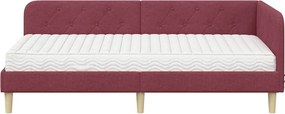 vidaXL Κρεβάτι Γωνίας Κόκκινο 90 x 200 cm ύφασμα