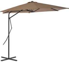 vidaXL Ομπρέλα Κήπου Χρώμα Taupe 300 εκ. με Ατσάλινο Ιστό